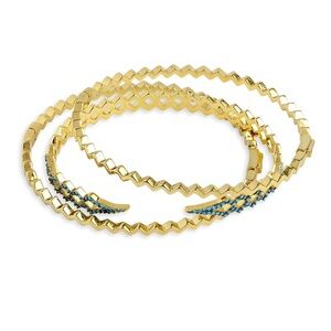 nOir Jewelry Gold and Blue Spiral Bracelets